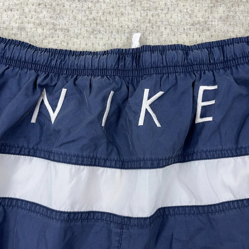 Vintage Y2K Nike Swim Trunks Men Large Navy Blue Bored Shorts Spellout‎ 2000s